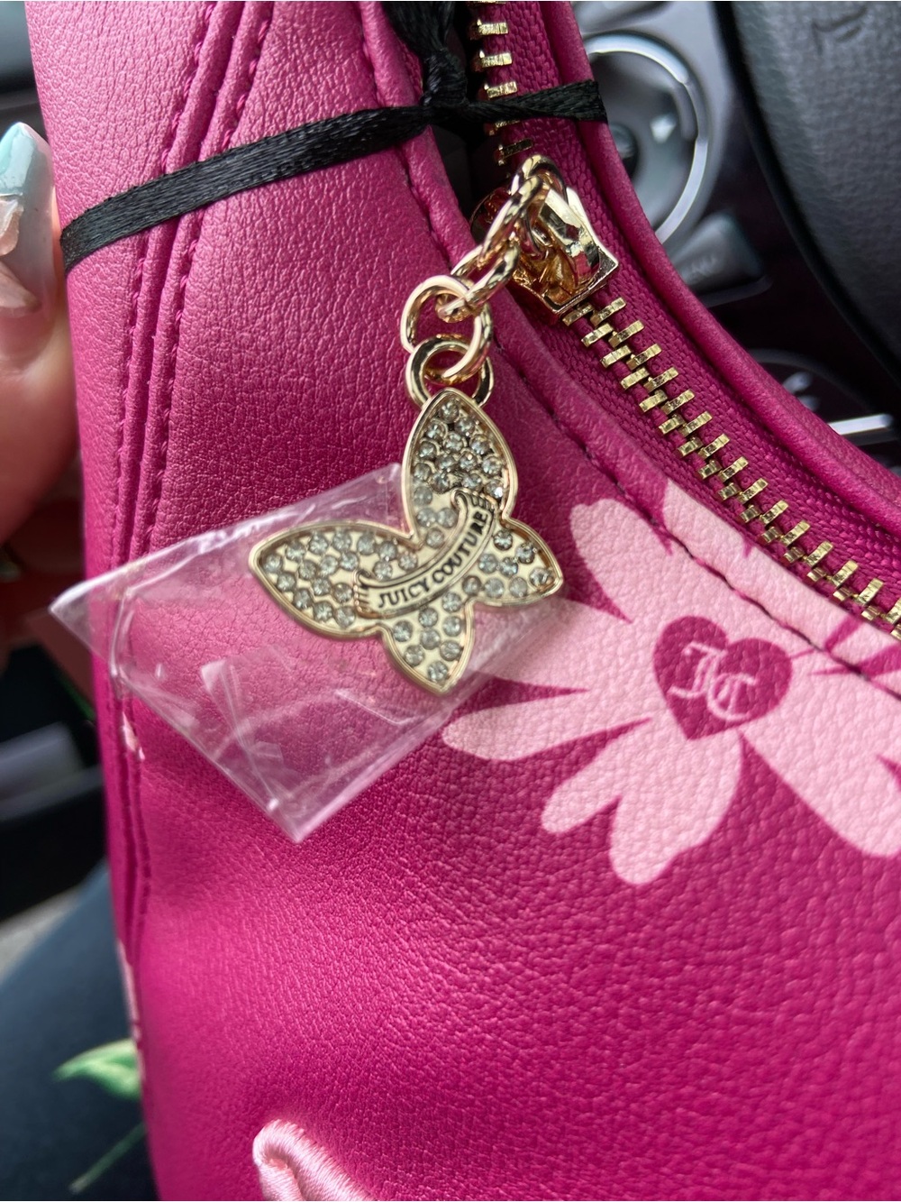 Juicy Couture Pink Floral Embroidered Shoulder Bag - Picture 5 of 6